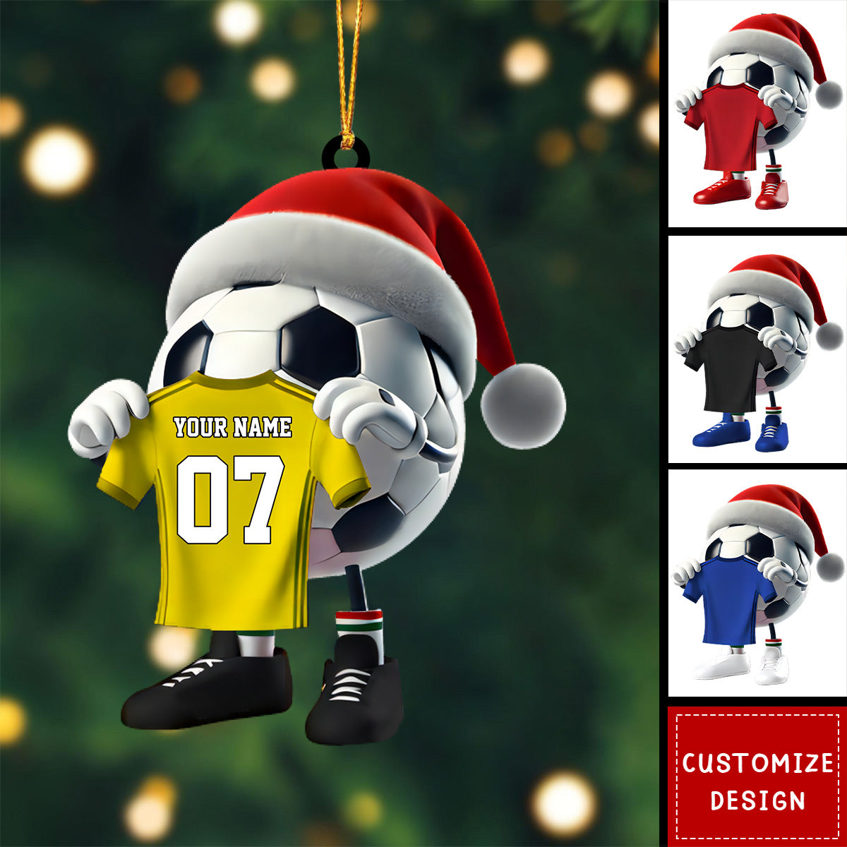 Personalized Soccer Christmas Ornament Gift For Soccer Lovers-2024 New Release