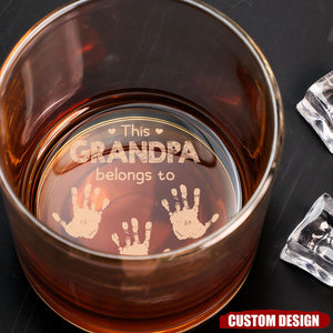 This Grandpa Belongs To - Personalized Whiskey Glass - Father's Day, Birthday Gift For Dad