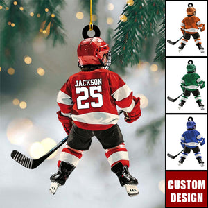 Personalized Kid Hockey Player Christmas Ornament Gift For Hockey Lover-2024 New Release