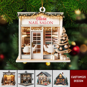 2024 New Release Personalized Barber Shop/Nail Salon Christmas Ornaments - Gift For Barber