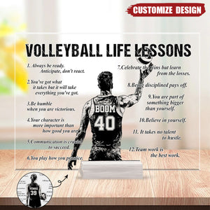 Personalized Volleyball Life Lessons Plaque - Gift For Volleyball Lover