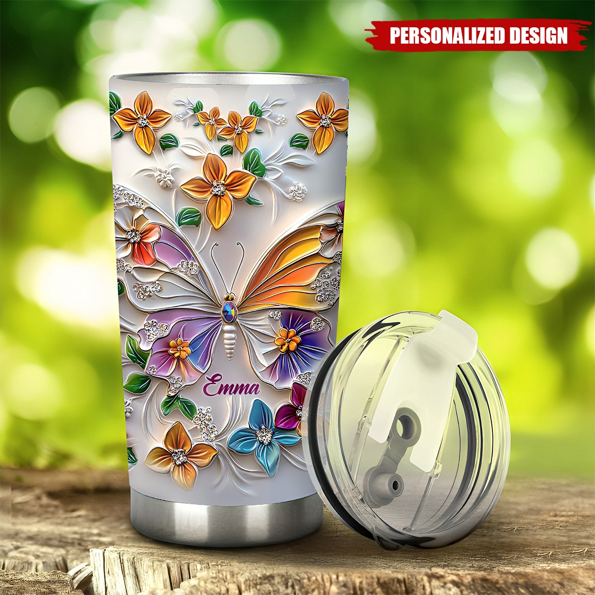 Stunning Butterfly-Personalized Butterfly Tumbler-Gift For Friends