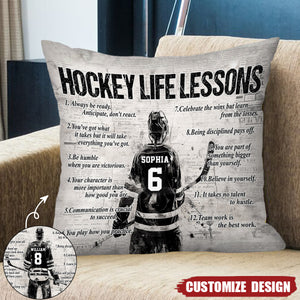 Personalized Volleyball Life Lessons Pillow-Gift For Volleyball Football Lovers