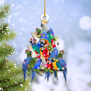 Funny Parrot Christmas Tree Ornaments-Gift for Parrot Lover-2024 New Release