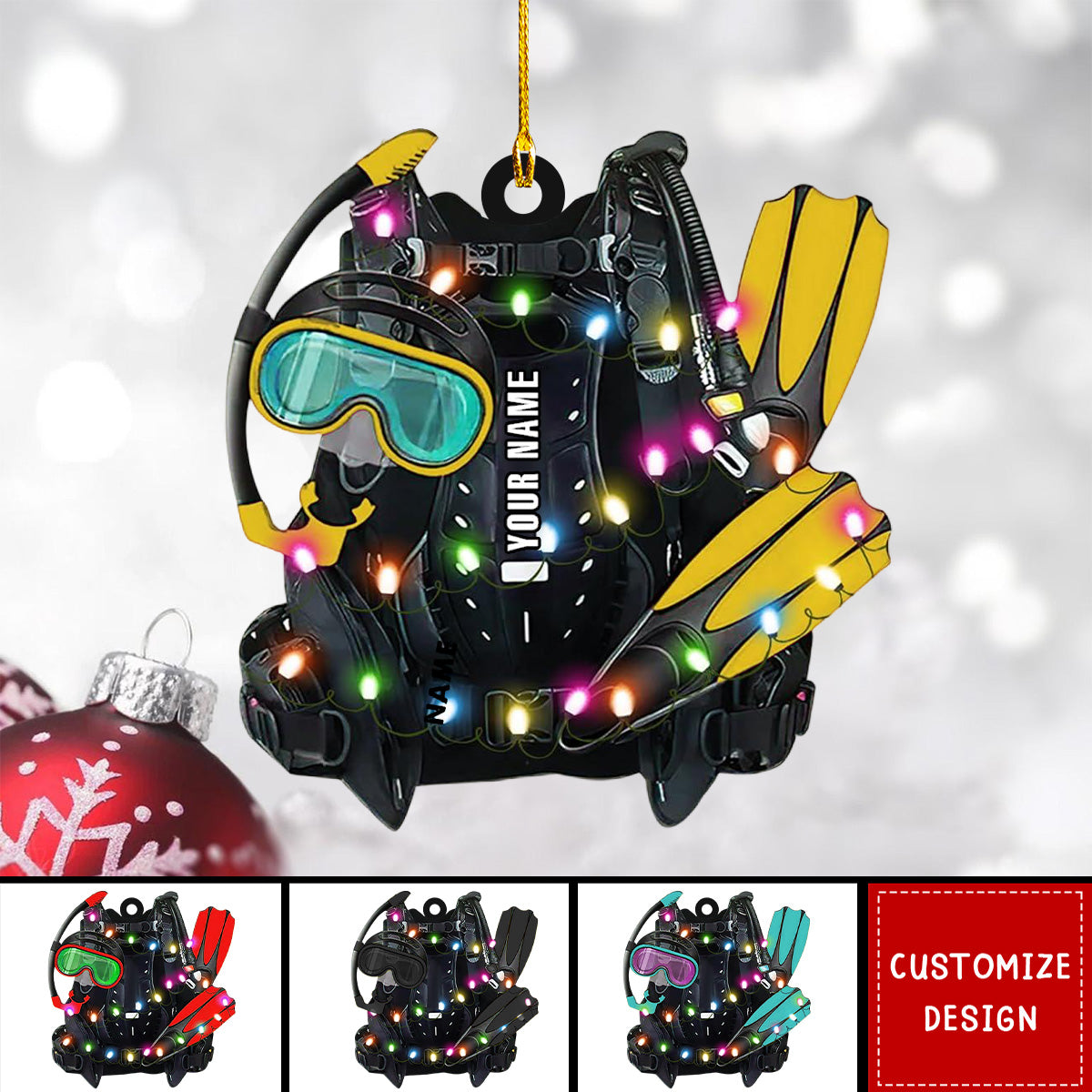 Personalized Scuba Diving Ornaments - Gift For Scuba Diver - 2024 New Release