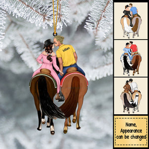 Personalized Acrylic Ornament For Horse Couples, Horseback Riding Lovers