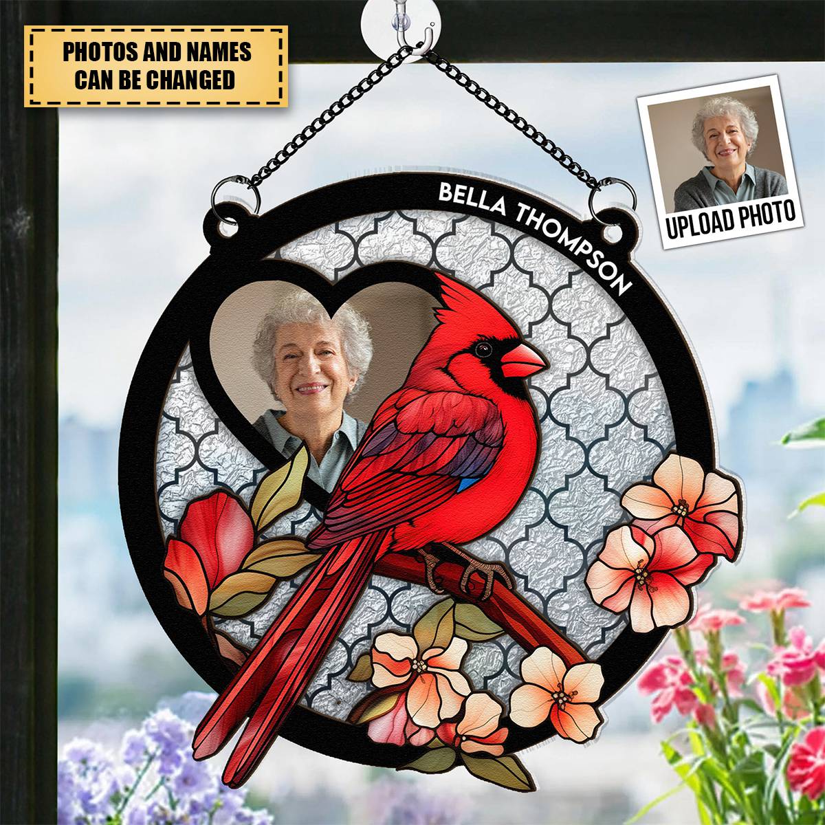 Cardinal I'm By Your Side - Personalized Window Hanging Suncatcher Ornament