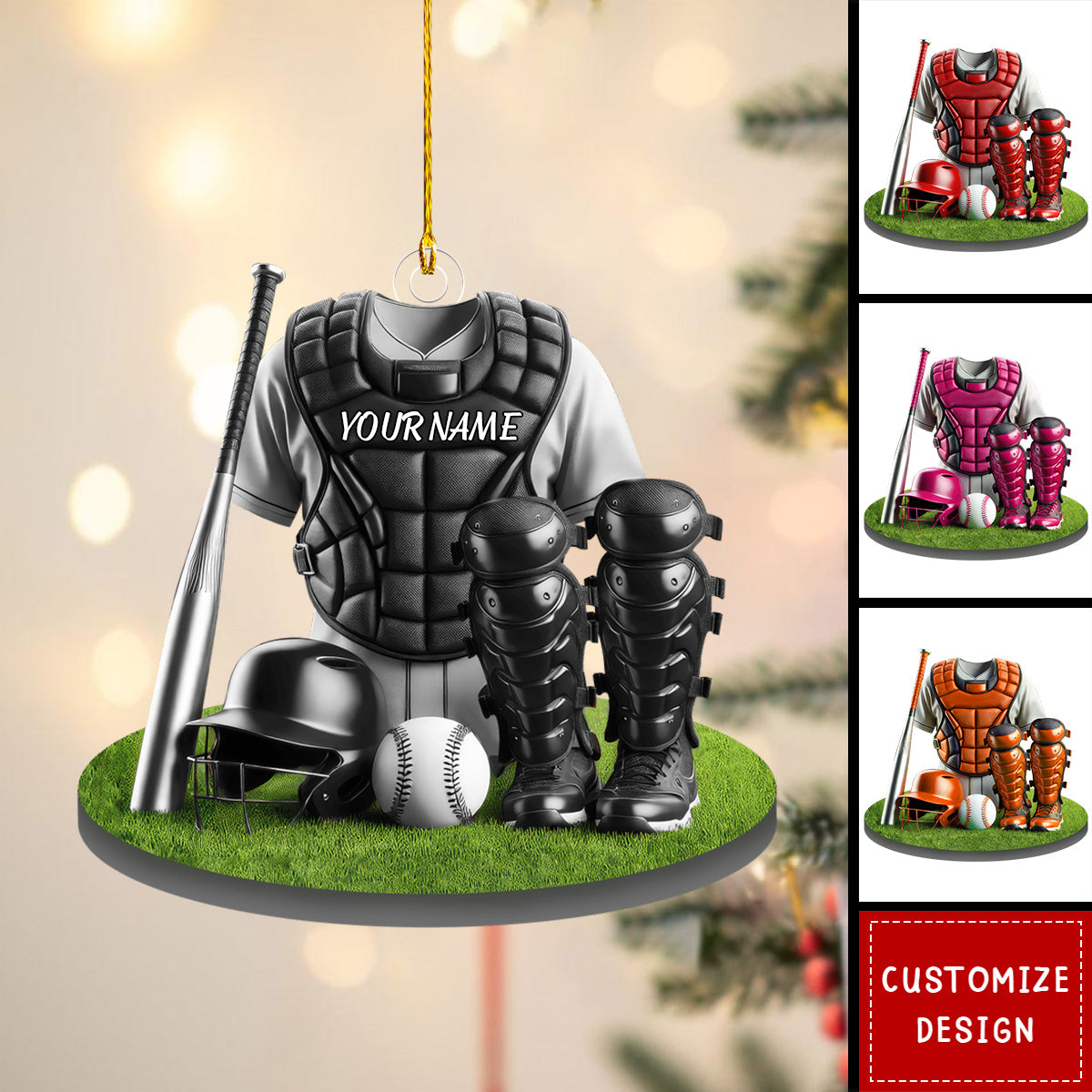 Personalized Baseball Catcher Christmas Ornament Gift For Baseball Lover-2024 New Release