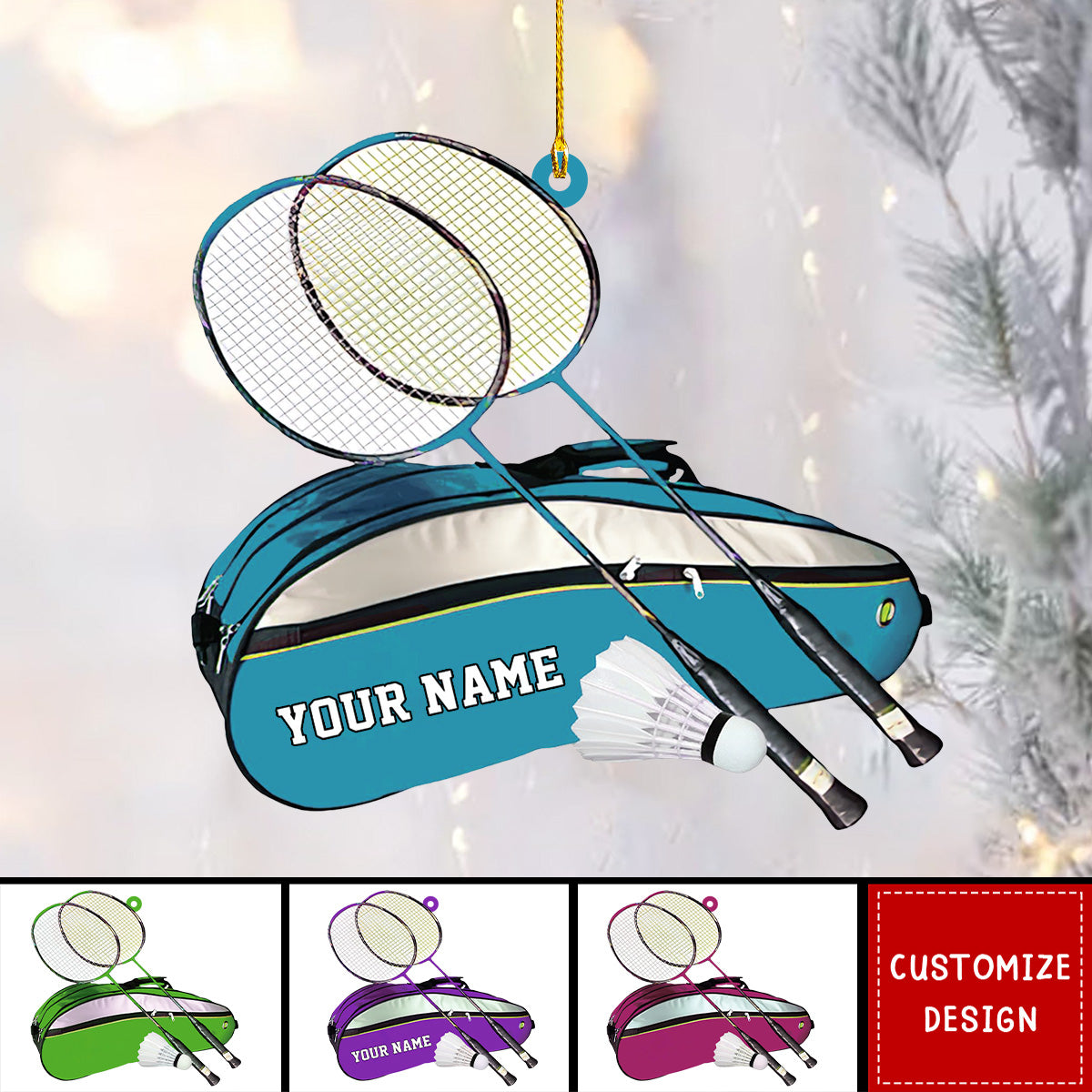 2024 New Release Personalized Badminton Christmas Ornament - Gift For Badminton Lover