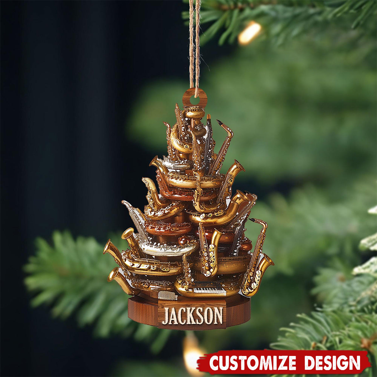 Personalized Saxophone Christmas Ornament Gift for Music Lovers-2024 New Release