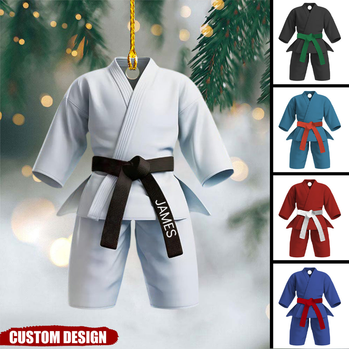 Black Belt Personalized Ornament - Gift For Karate,Jiu-Jitsu Lovers