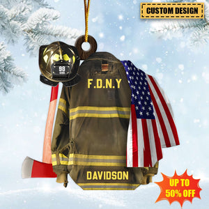 Personalized Christmas Acrylic Ornament Gifts For Firefighter