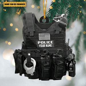 Police Vest Bulletproof Jacket Personalized Ornament, Police Outfit Ornament