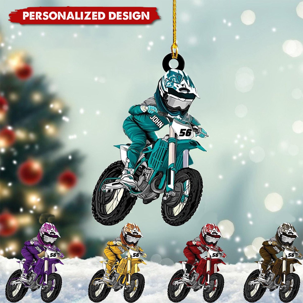 Personalized Motocross Racer Ornament-Gifts For Motocross Lovers-2024 New Release