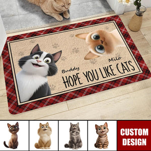 Welcome To Our Home - Cat Personalized Home Decor Doormat - House Warming Gift For Pet Owners, Pet Lovers