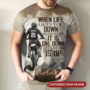 When Life Gets You Down Remember-Personalized Dirt Bike Shirt-Gift For Motocross Lovers