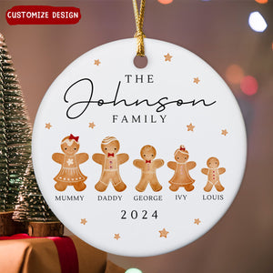 2024 New Release -  Personalised Gingerbread Family Christmas Ceramic Ornament