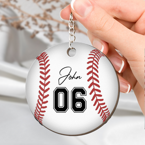 Baseball Ball - Personalized Wooden Keychain