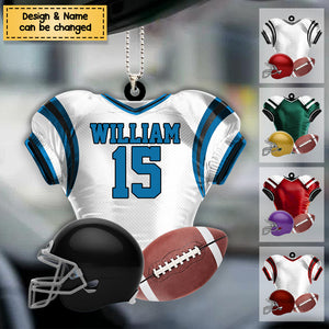 Football Player Uniform Personalized Acrylic Christmas/Car Ornament - Gift For Football Lovers