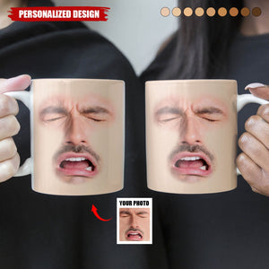 Funny Face-Personalized Photo Mug-Gift For Coworkers,Friends,Boss,Dad