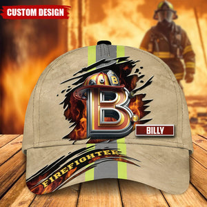 Personalized Firefighter With Alphabet Classic Cap - Gift For Firefighters