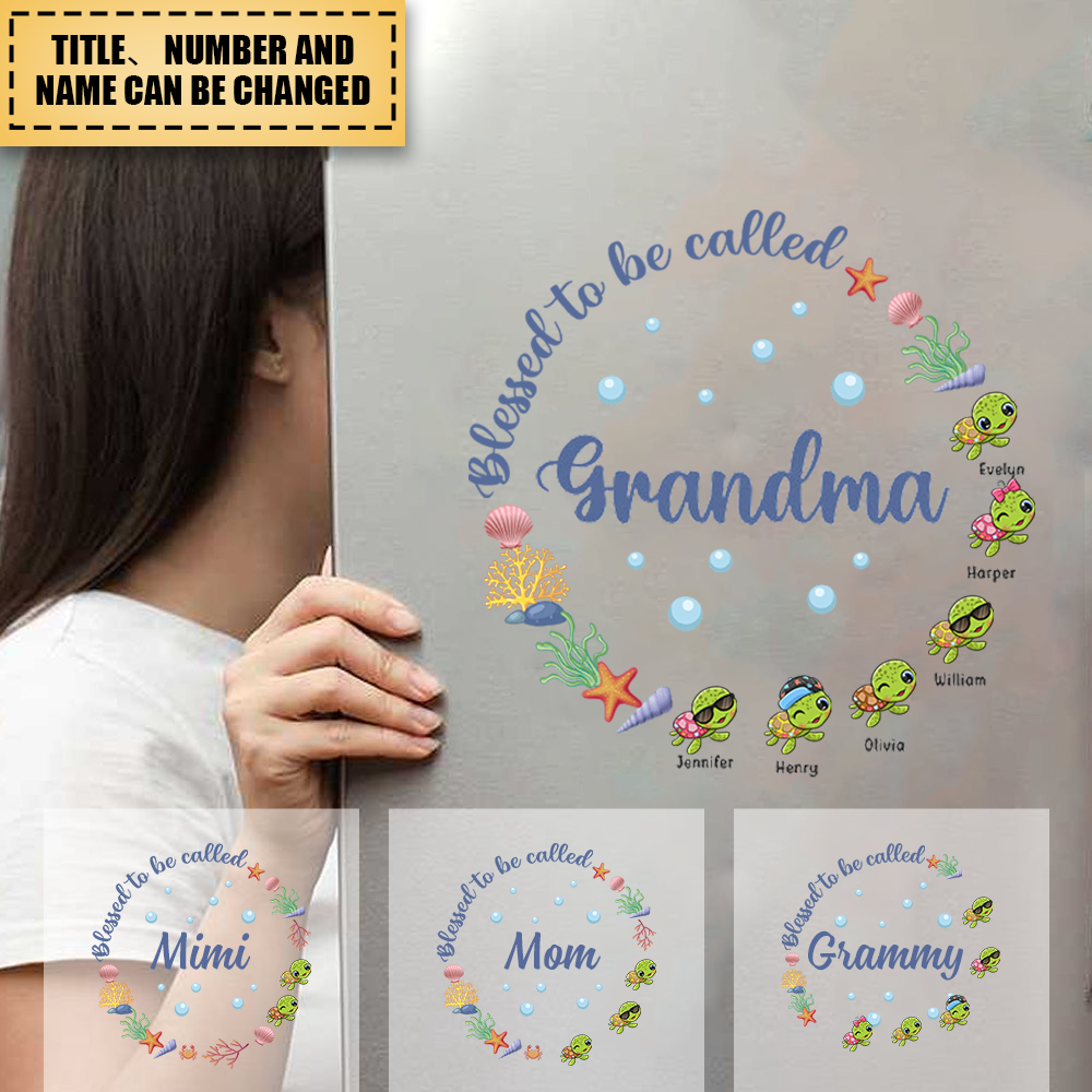 Blessed To Be Called Grandma - Family Personalized Decal/Sticker - Summer Vacation, Birthday Gift For Mom, Grandma