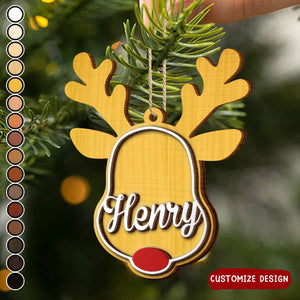 2024 New Release - Santa's Reindeer Christmas - Personalized 2-Layered Wooden Ornament