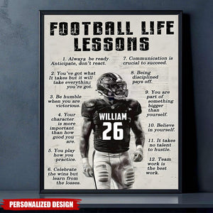 Football Life Lessons-Personalized Poster-Gift for Football Lover