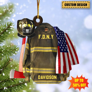 Personalized Christmas Acrylic Ornament Gifts For Firefighter