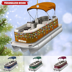 Personalized Pontoon Boat Christmas Ornament-Gifts For Bowriders,Pontoon Lover-2024 New Release