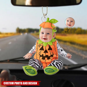 Funny Halloween Custom Face For Kids Personalized Acrylic Photo Car Hanging Ornament