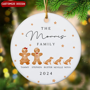 2024 New Release -  Personalised Gingerbread Family Christmas Ceramic Ornament