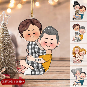 2024 New Release - Personalized Funny Couple Doll Acrylic Christmas Ornament - Gift For Husband Wife, Anniversary