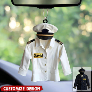 Personalized Pilot Uniform Car Ornament - Gift For Pilot