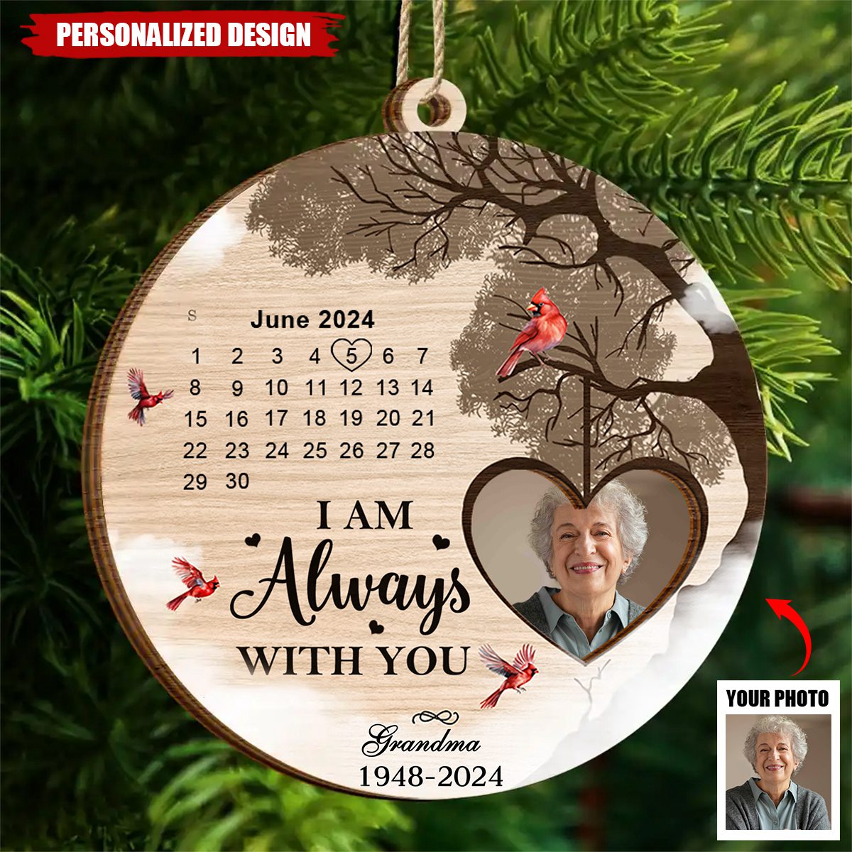 2024 New Release Calendar The Day God Called You Home Memorial - Personalized Wooden Ornament