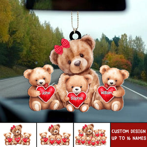 Grandma/ Mama Bear With Little Bear Kids Personalized Acrylic Car Ornament