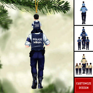 Personalized Police Dad And Kid Ornament - Gift For Family - 2024 New Release