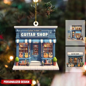 Personalized Guitar Shop Christmas Ornament-Gift For Guitar Lover-2024 New Release