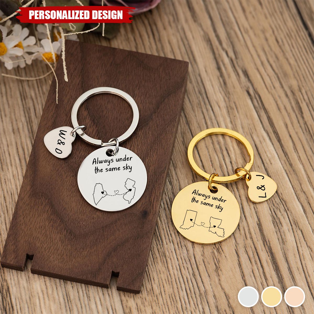 Long Distance Relationship-Personalized Keychain-Gift for Family, Friends