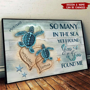 You Found Me Beach and Turtles - Personalized Poster