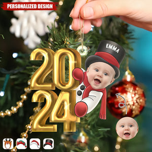 2024 New Release Custom Photo Christmas 2024 Santa Baby-Personalized Acrylic Ornament