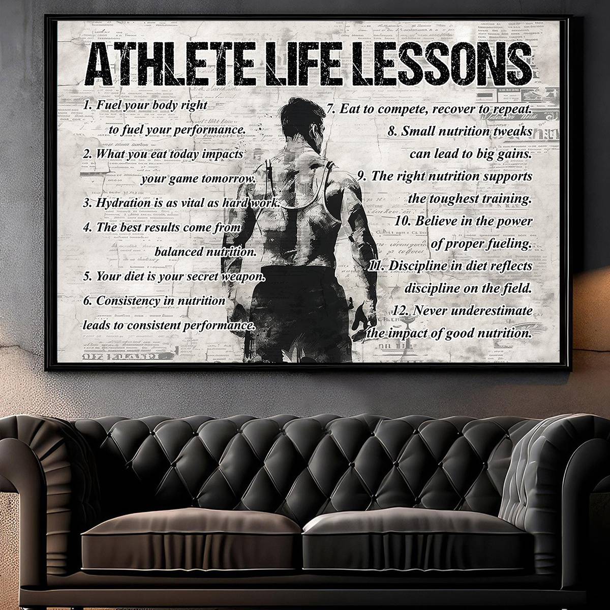 Athlete Life Lessons-Personalized Motivational Athlete Poster-Gift For Athlete Lovers