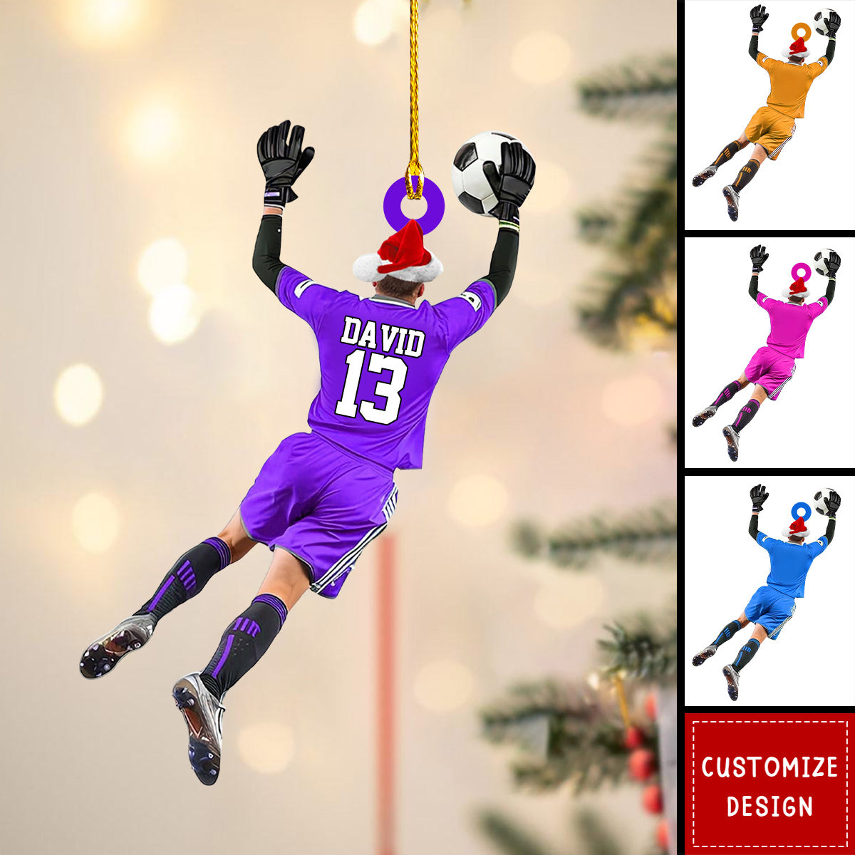 Personalized Soccer Goalkeeper Christmas Ornament Gift for Soccer Lovers-2024 New Release