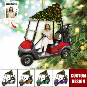 Personalized Golf Cart Upload Photo Christmas Ornament, Gift For Golf Lovers - 2024 New Release