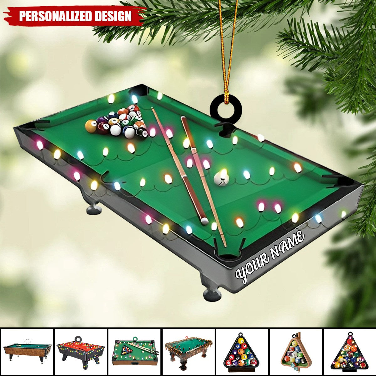 2024 New Release Personalized Billiard Holiday Christmas Ornament-Gifts For Pool Balls Lovers