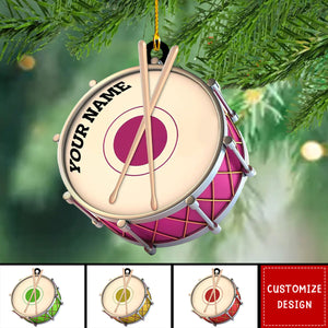 Personalized Drum Ornaments - Gift for Drummer, Drum Lover - 2024 New Release