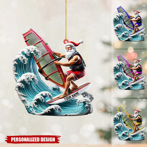 Personalized Windsurfing Santa Ornament-Gift For Surfing Enthusiasts-2024 New Release