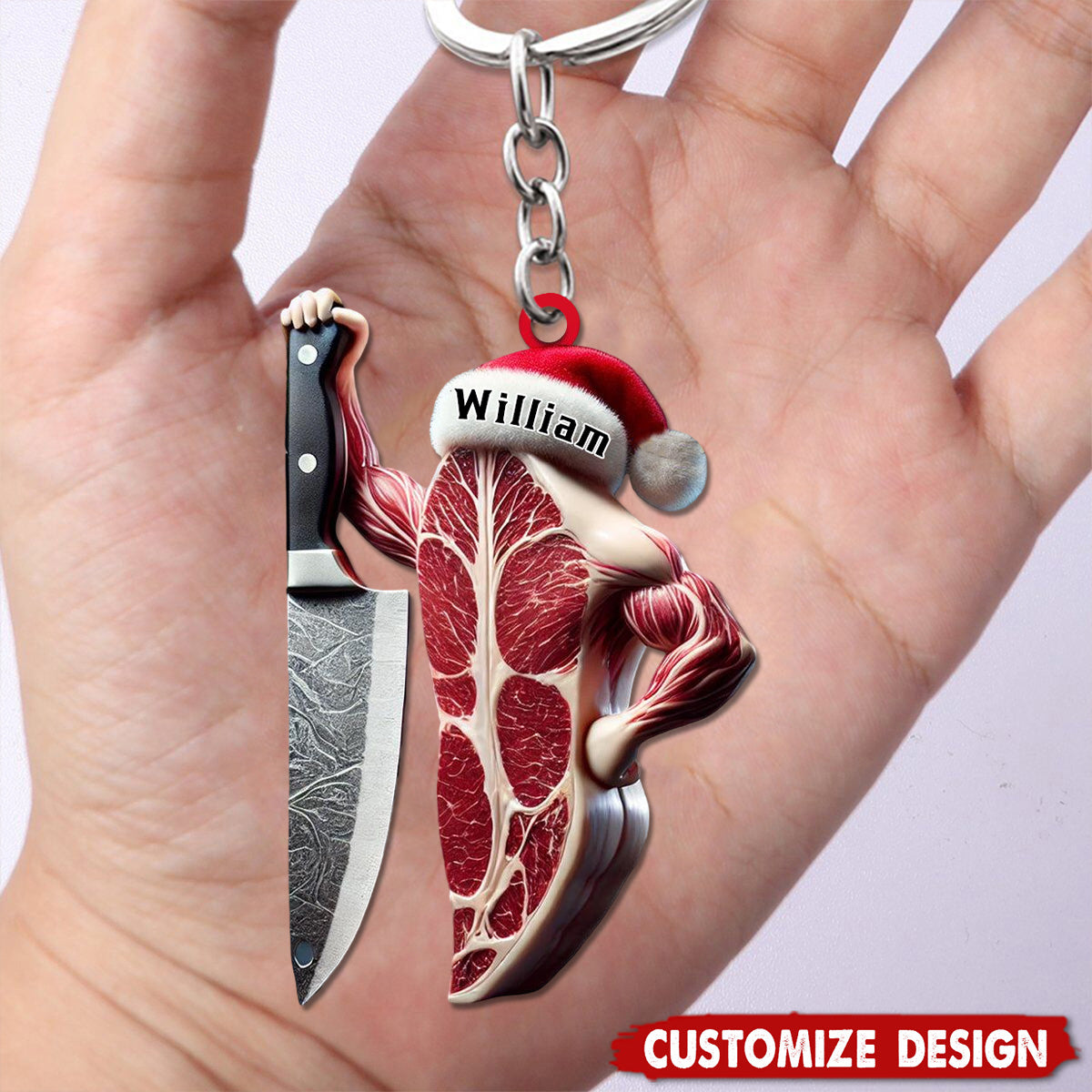 Personalized Meat Keychain-Gift For Butchers, Chefs, and BBQ Enthusiasts