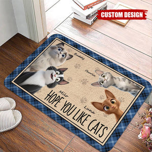 Welcome To Our Home - Cat Personalized Home Decor Doormat - House Warming Gift For Pet Owners, Pet Lovers