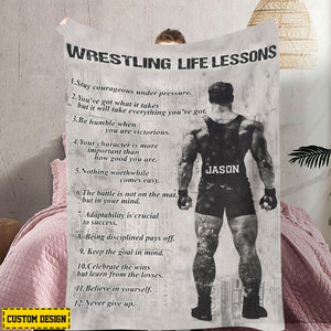 Personalized Wrestling Boy Blanket - Gift For Wrestling Lovers